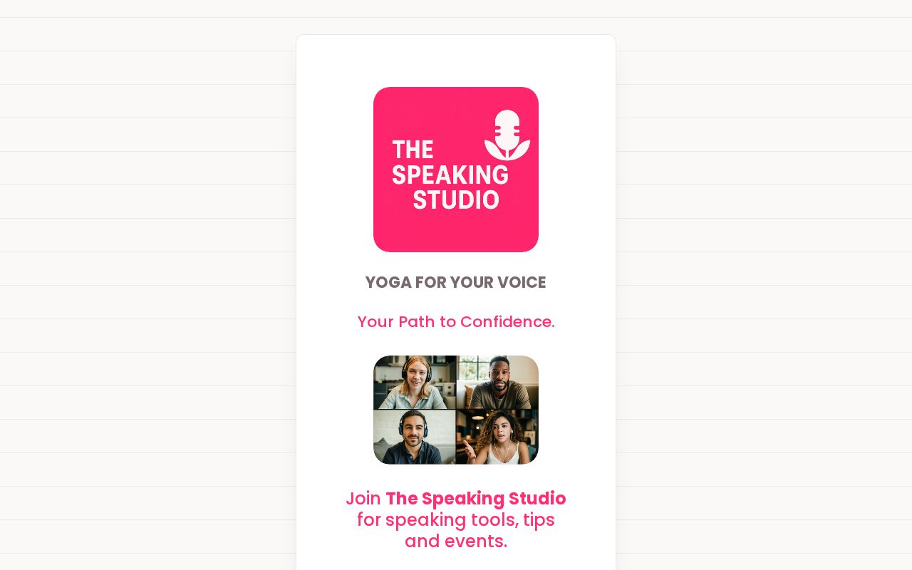 The Speaking Studio